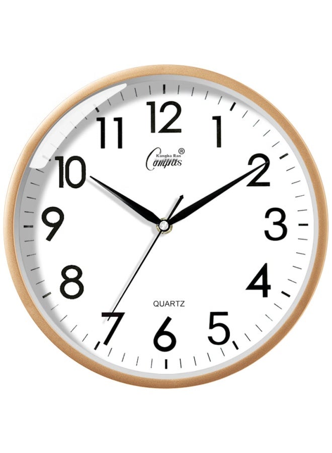 Compas Living Room 12-inch Simple Silent Living Room Quartz Clock Wall Clock C2866 Gold 30.5cm - Image 1
