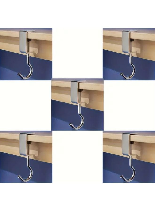 Heavy Duty Adjustable Aluminum Alloy Desk Hook Silvery No Drill Installation 66LB - Image 1