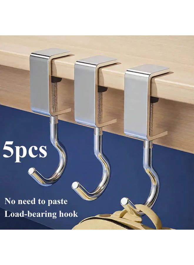 Heavy Duty Adjustable Aluminum Alloy Desk Hook Silvery No Drill Installation 66LB - Image 2