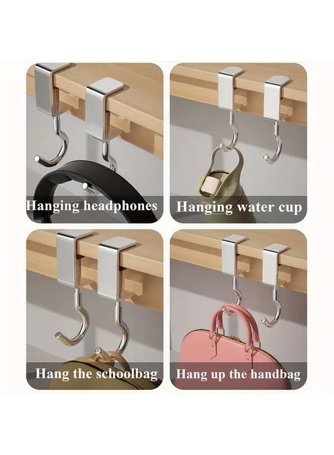 Heavy Duty Adjustable Aluminum Alloy Desk Hook Silvery No Drill Installation 66LB - Image 5