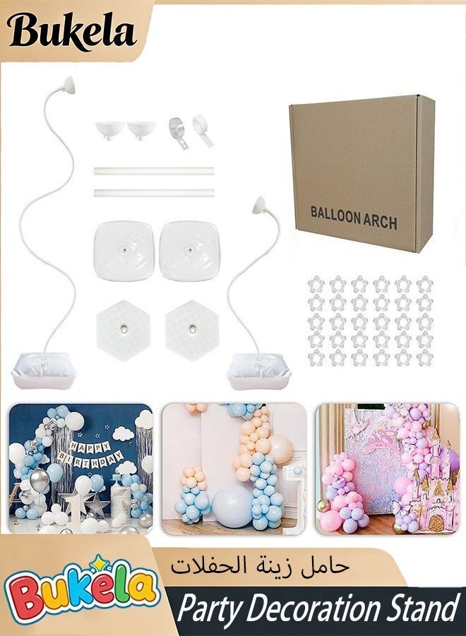Bukela Balloon Arch Kit - Adjustable 8.2FT & 5FT Balloon Arch Stand with Base, Reusable Half Arch Balloon Stand Floor Frame for Birthday Wedding Baby Shower Holiday Graduation Events Decorations (White) - Image 3