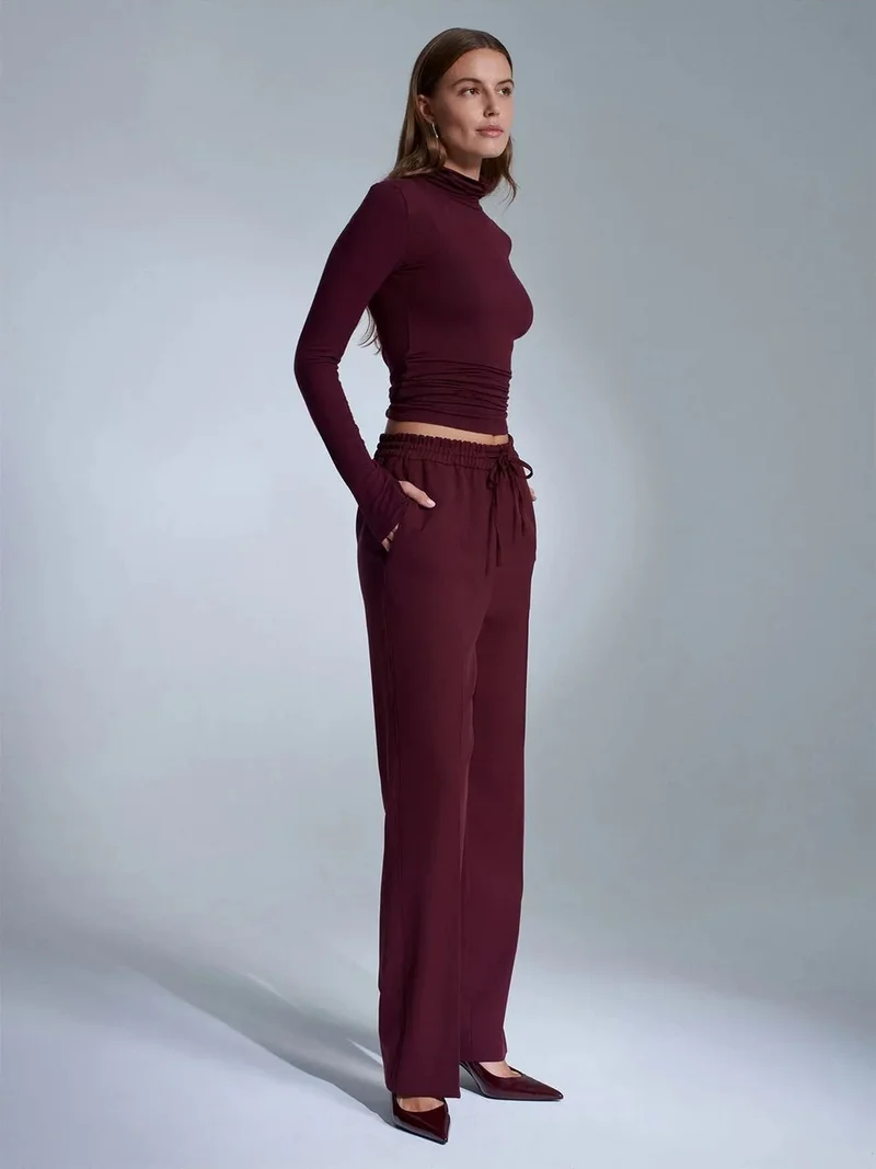 ديلفين Dilvin Women’s Straight-leg Crepe Trousers