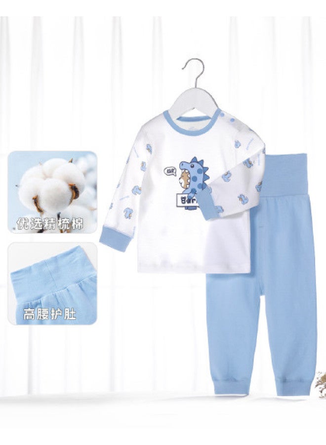 Bornbay Spring And Autumn Pure Cotton Boys & Girls Baby Infant Homewear High-waist Belly Protection Comfortable Underwear Set Baby Pullover Pajamas - Image 1