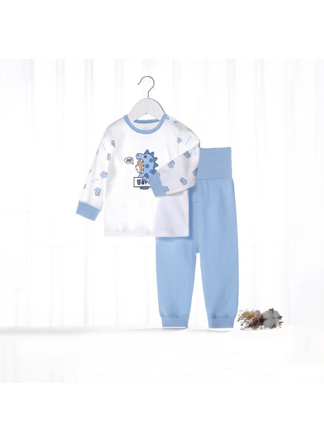 Bornbay Spring And Autumn Pure Cotton Boys & Girls Baby Infant Homewear High-waist Belly Protection Comfortable Underwear Set Baby Pullover Pajamas - Image 3