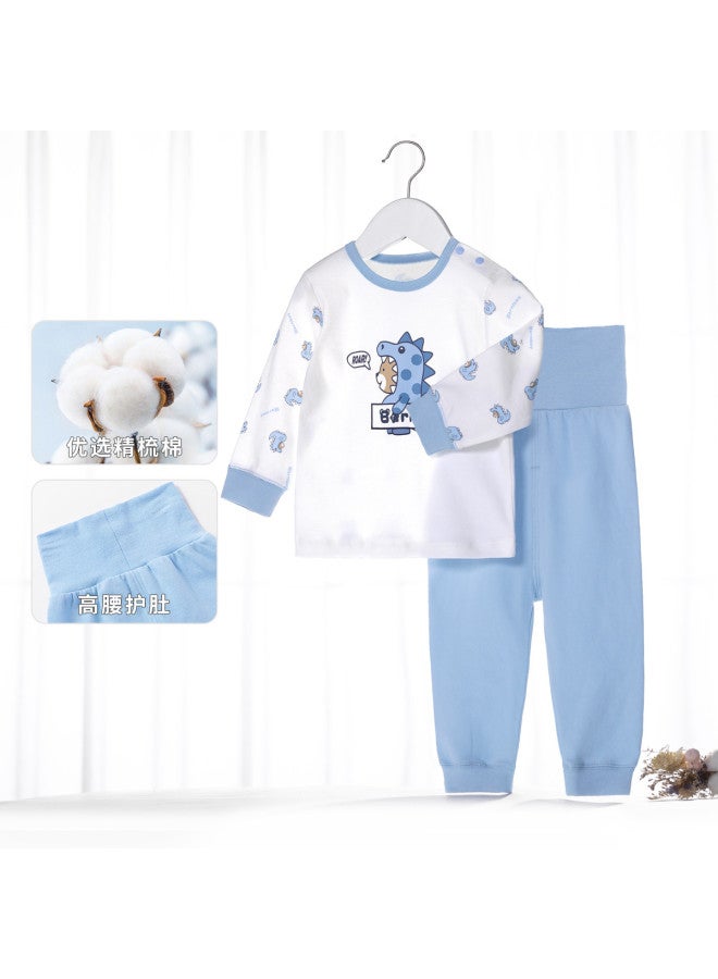 Bornbay Spring And Autumn Pure Cotton Boys & Girls Baby Infant Homewear High-waist Belly Protection Comfortable Underwear Set Baby Pullover Pajamas - Image 2