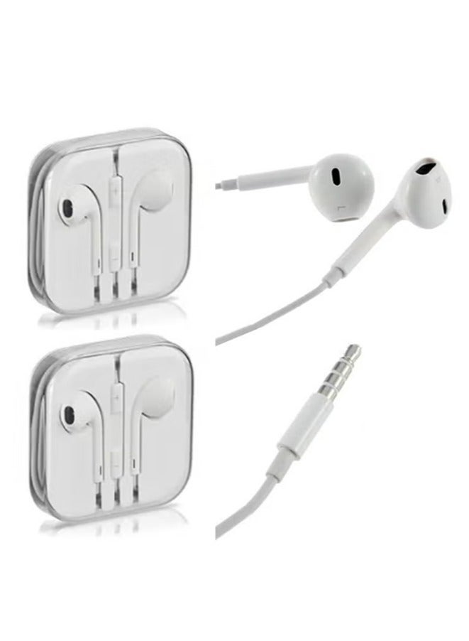 Headphones, Remote Volume, Mic, Earphones For Iphone Ipod Ipad Mini, Andriod ,Wired (2pcs)  - Image 1