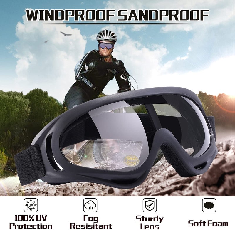 LOEO Motorcycle Goggles 2 Pack-ATV Dustproof Dirt Bike Goggles for Ski Racing Riding, Off Road Waterproof Motocross Goggles - Image 2