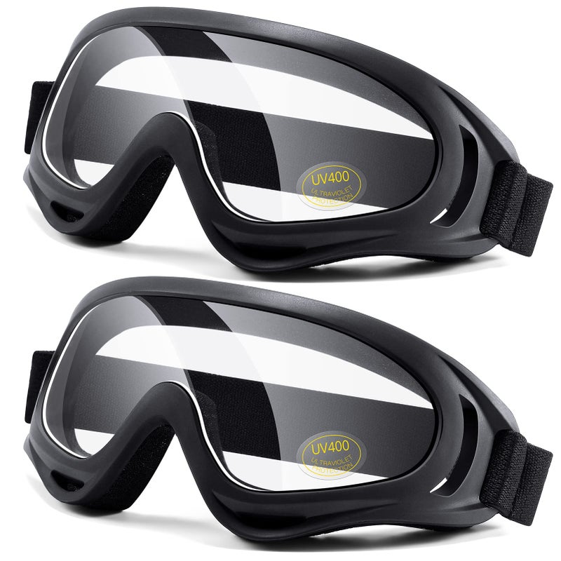 LOEO Motorcycle Goggles 2 Pack-ATV Dustproof Dirt Bike Goggles for Ski Racing Riding, Off Road Waterproof Motocross Goggles - Image 1