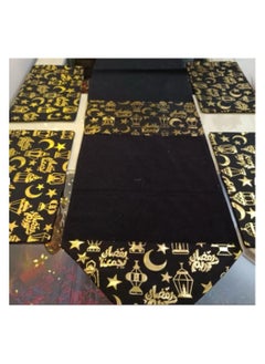 WAVY Table or wall cloth (140*140 cm) - Black and gold Ramadan lanterns model  - Image 1