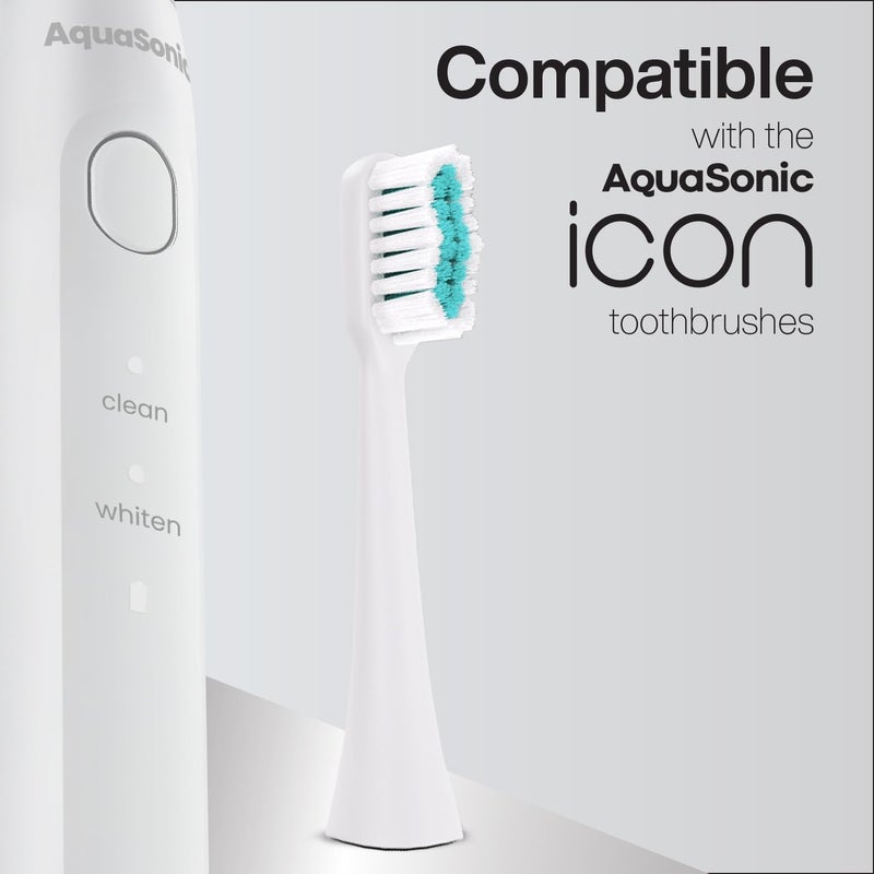 AquaSonic Genuine Icon Replacement Brush Heads | Compatible with AquaSonic Icon Toothbrush | 2 Brush Heads | for Normal & Sensitive Teeth (Pearl) - Image 5