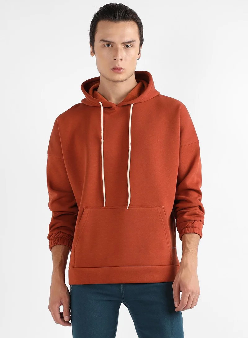كامبوس سوترا هودي رجالي واسع بلون برتقالي صدئ