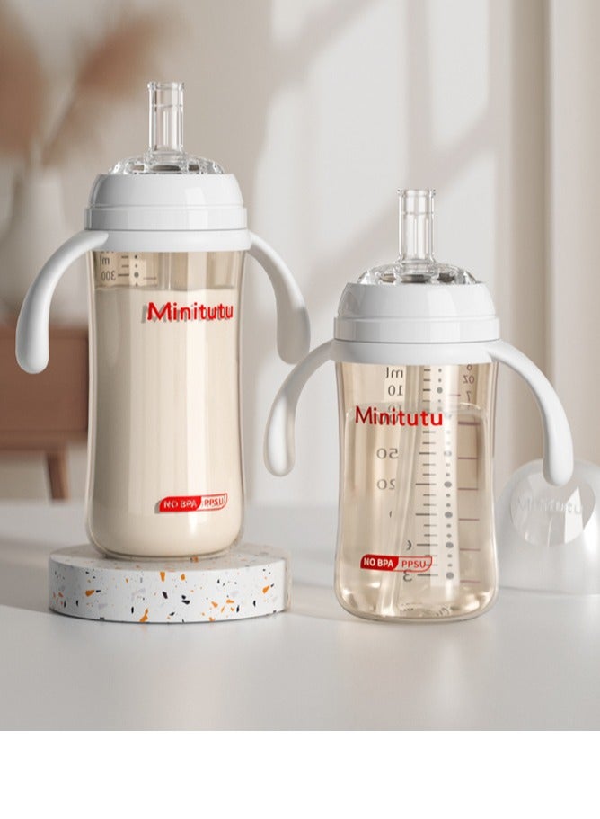 MinitutuPPSU baby bottle - suitable for children over 9 months and up to 1 year old. With a straw cup, learning drinking cup, direct drinking cup, and anti-drop water cup. - Image 1