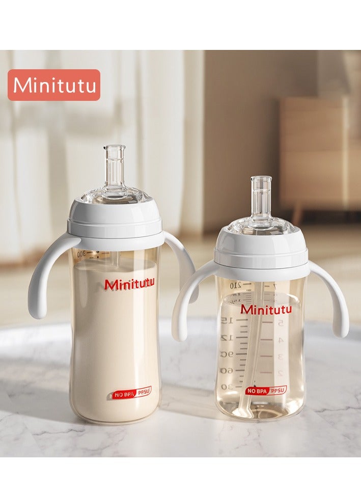 MinitutuPPSU baby bottle - suitable for children over 9 months and up to 1 year old. With a straw cup, learning drinking cup, direct drinking cup, and anti-drop water cup. - Image 2