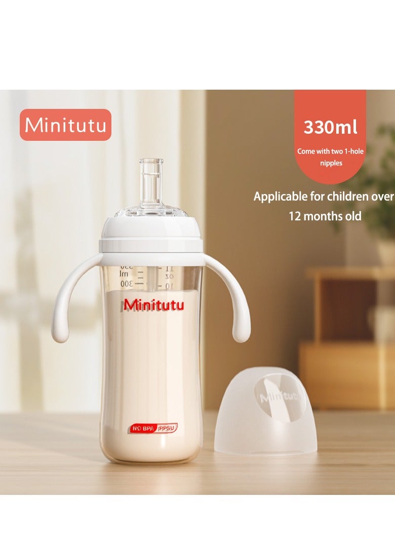 MinitutuPPSU baby bottle - suitable for children over 9 months and up to 1 year old. With a straw cup, learning drinking cup, direct drinking cup, and anti-drop water cup. - Image 4