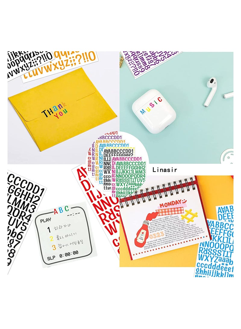 10 Sheets Letter Stickers 760 Alphabet Stickers 1 inch Vinyl Self-Adhesive Sticker Letters Black Alphabets ABC Stickers and DIY Mailbox House Numbers for Scrapbooking Stickers