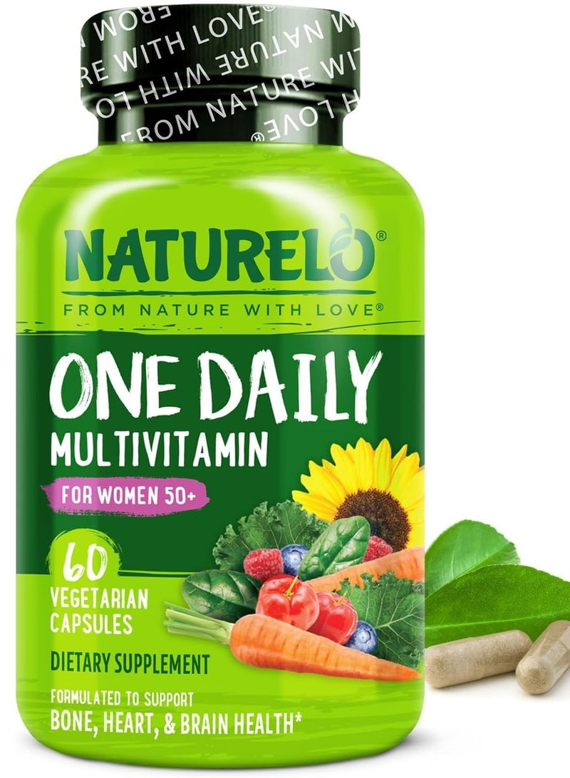 ناتوريلو فيتامينات متعددة يومية للنساء فوق سن الخمسين لدعم انقطاع الطمث، 60 كبسولة، تكفي لمدة شهرين - Image 1