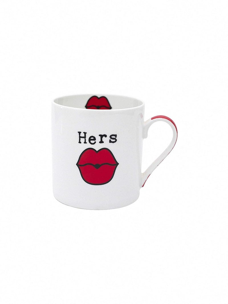 Goodhomes Fine Bone China Tea CupsCoffee Mugs with His n Her Print Set of 4 Cups Made in India - Image 5