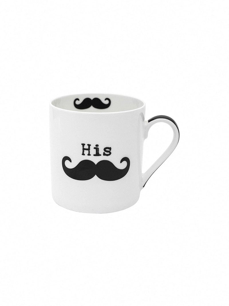Goodhomes Fine Bone China Tea CupsCoffee Mugs with His n Her Print Set of 4 Cups Made in India - Image 3