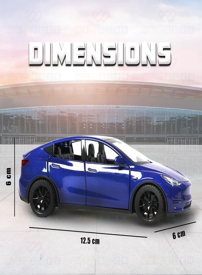 Wembley Metal Die Cast Tesla Toy Car for Kids | 1:32 Scale Diecast Model Car Toy Vehicle with Openable Doors, Light & Engine Sound | Pull Back Action Realistic Collectibles Boys Toys - Image 2
