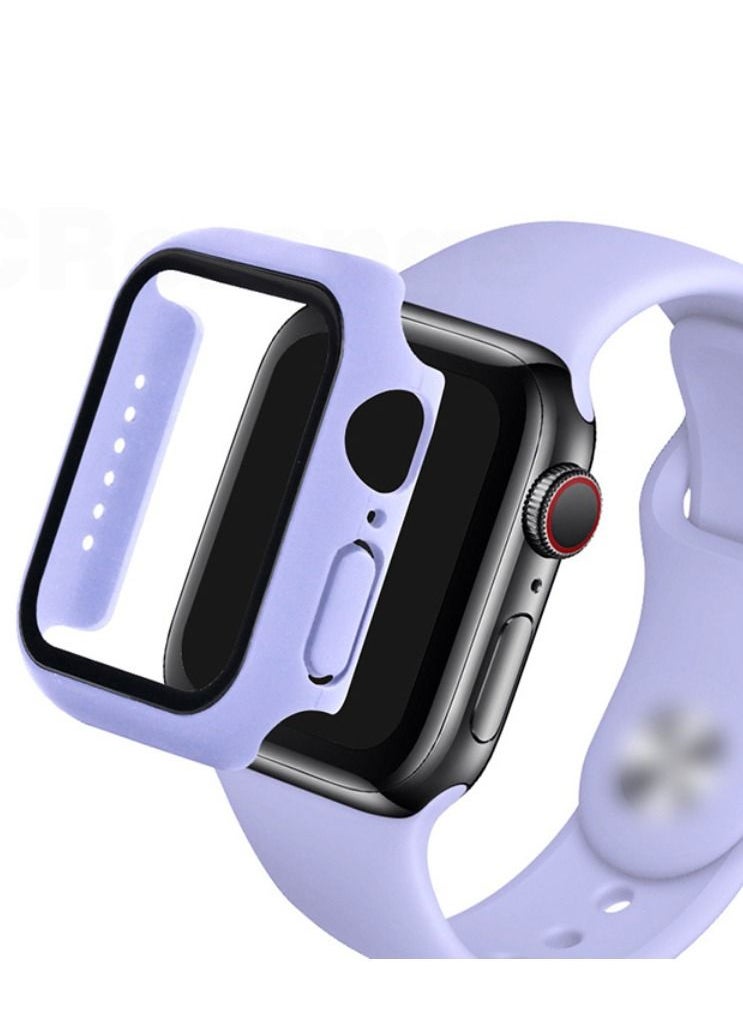 BSNL - 2-in-1 Silicone Band Replacement Strap + Tempered Glass Protective Case Bundle For Apple Watch Series 4/5/6/SE 44mm - Image 1