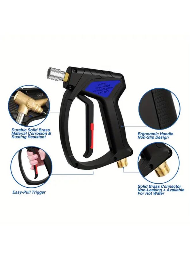 5 Pcs Blue Soap Spray Nozzles 14mm M22 Socket Quick Release Car Washer Lance Jet 1 4 Inch Snow Foam Gun Adapter For High Pressure Washer Gun 28 Mpa 4080 Psi Car Washing Tools - Image 1