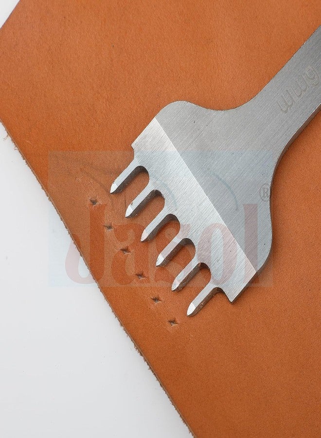 Yoke Leather Stitching Punch 4 Pack 4mm | 1/2/4/6 Prong Leather Stitch Punching Chisel Set | Diamond Tip Leatherfork Punch | Leathers Hole Punchs Tool for Sewing, DIY Craft, Wallet, Belt - Image 4