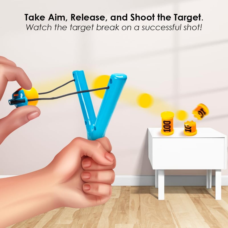 RATNA'S قاذف قوي مع هدف قاذف جليلة مع كرات بلاستيكية مسدس طاقة رماية للأطفال من 5 سنوات فما فوق (ألوان متعددة) - Image 5
