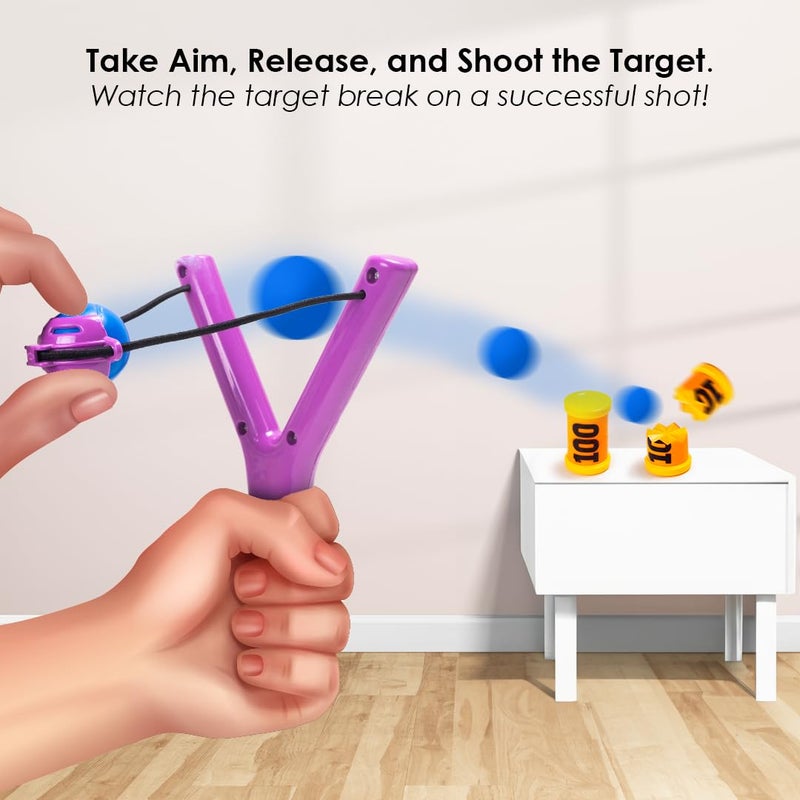 RATNA'S قاذف قوي مع هدف قاذف جليلة مع كرات بلاستيكية مسدس طاقة رماية للأطفال من 5 سنوات فما فوق (ألوان متعددة) - Image 2