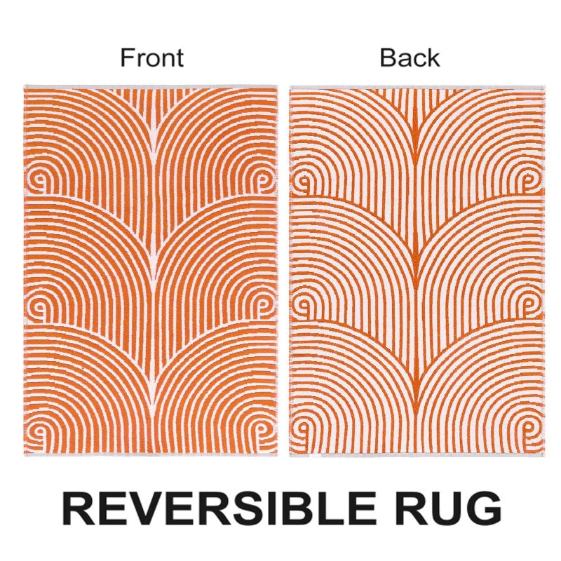 Tiffasea Indoor Door Mat 2'x3', Front Door Mats Machine Washable Small Area Rug Entryway Rug, Cotton Woven Indoor Outdoor Rugs Reversible Floor Mats for Bedroom/Bathroom/Kitchen (Orange&White) - Image 5