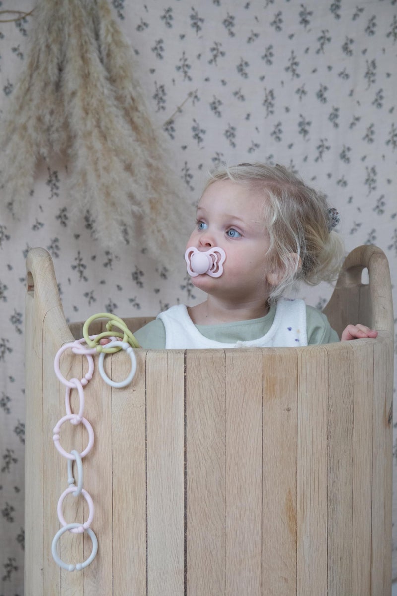 BIBS Couture Baby Pacifier 2-Pack | Made in Denmark | BPA Free Dummy Soother, Anatomical Nipple. Natural Rubber Latex, Size 2 (6-18 Months), Haze / Blossom - Image 5