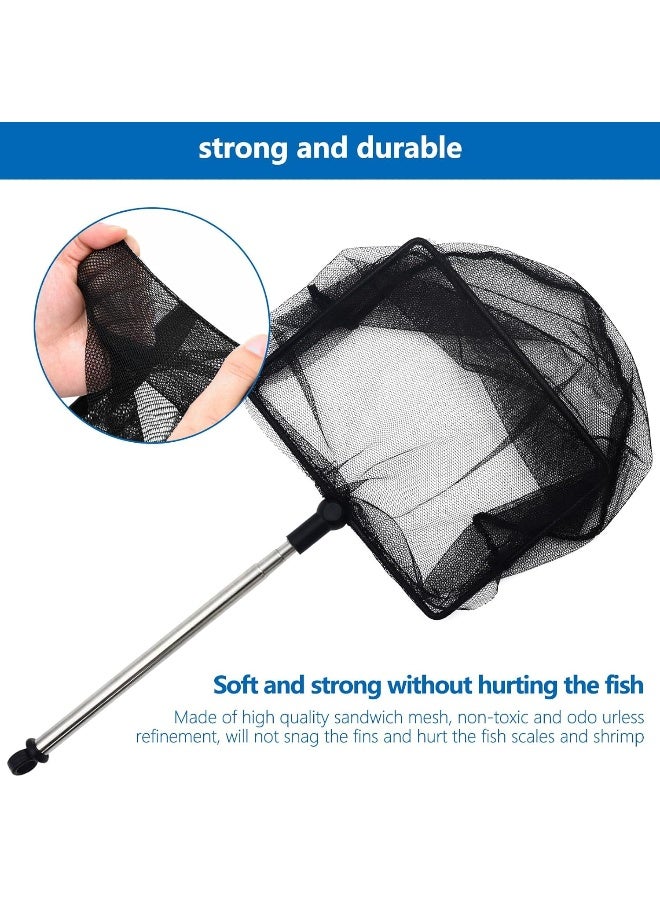 Mumoo Bear Mumoo Bear Fish Net for Fish Tank, Fine Mesh Aquarium Net with 11-20 Inch Stainless Steel Long Handle, Extendable Fishing Tank Net for Fish Shrimp Tank, Pond, Creek (5 inch) - Image 4