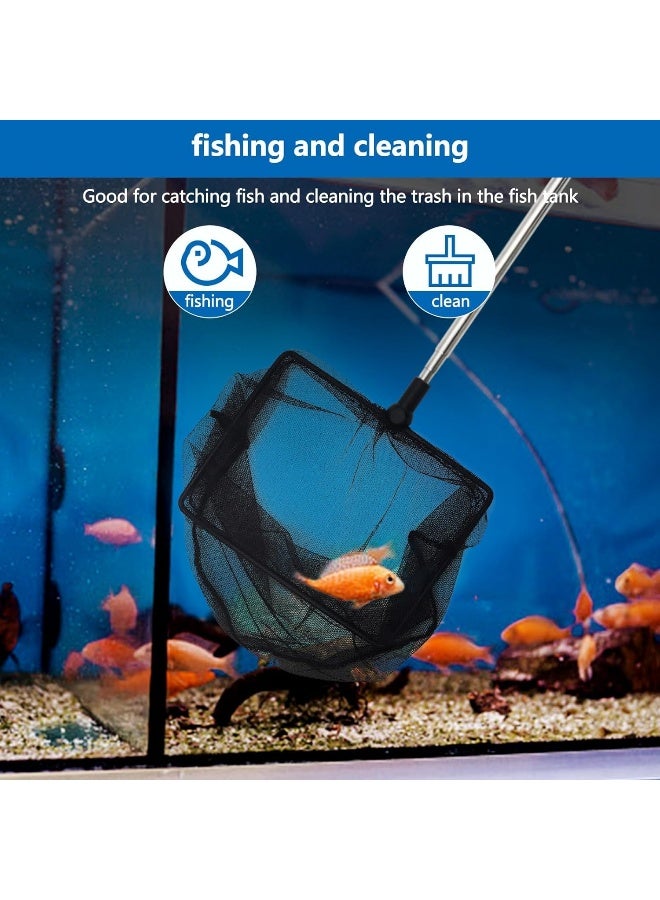 Mumoo Bear Mumoo Bear Fish Net for Fish Tank, Fine Mesh Aquarium Net with 11-20 Inch Stainless Steel Long Handle, Extendable Fishing Tank Net for Fish Shrimp Tank, Pond, Creek (5 inch) - Image 5