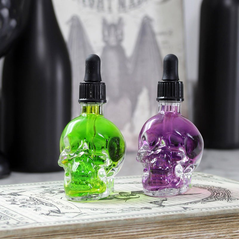Cornucopia Brands Skull Glass Dropper Bottles (Pack of 2, 2oz, Clear) Bitter Flavor Tattoo and Beard Oil Dispenser - Image 2