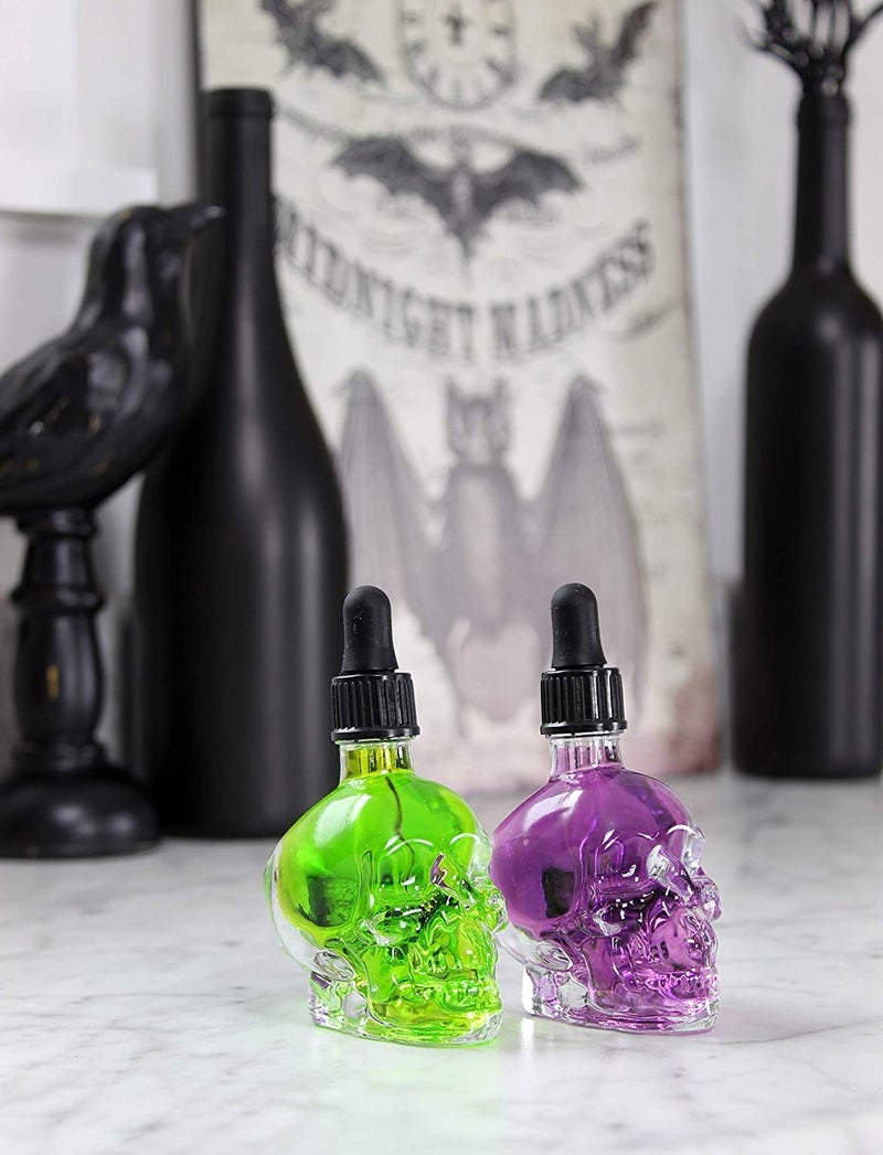 Cornucopia Brands Skull Glass Dropper Bottles (Pack of 2, 2oz, Clear) Bitter Flavor Tattoo and Beard Oil Dispenser - Image 4
