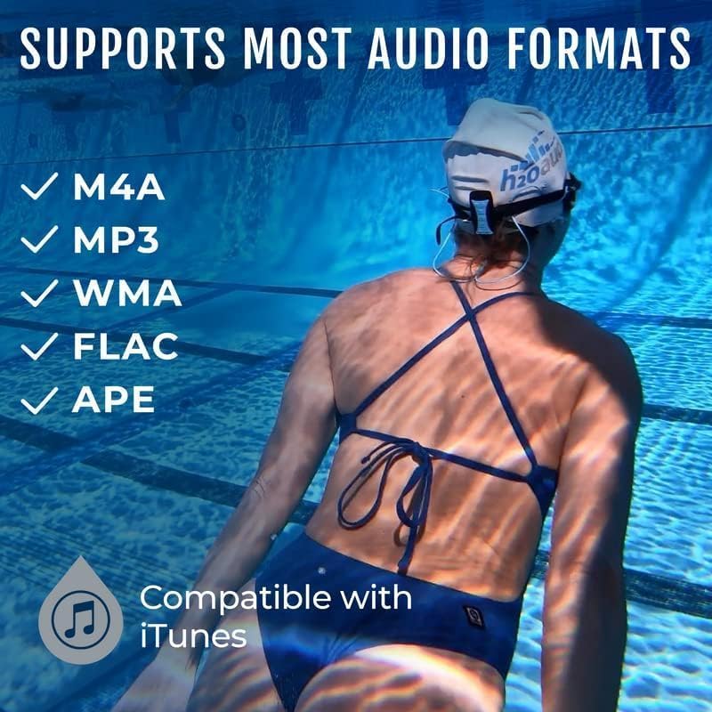 H2O Audio Stream 3 PRO and Surge S+ Earbuds - Underwater Streaming Music Waterproof MP3 Player for Swimming with Bluetooth and Short Cord Underwater Headphones with Superior Sound Quality (Blue) - Image 5