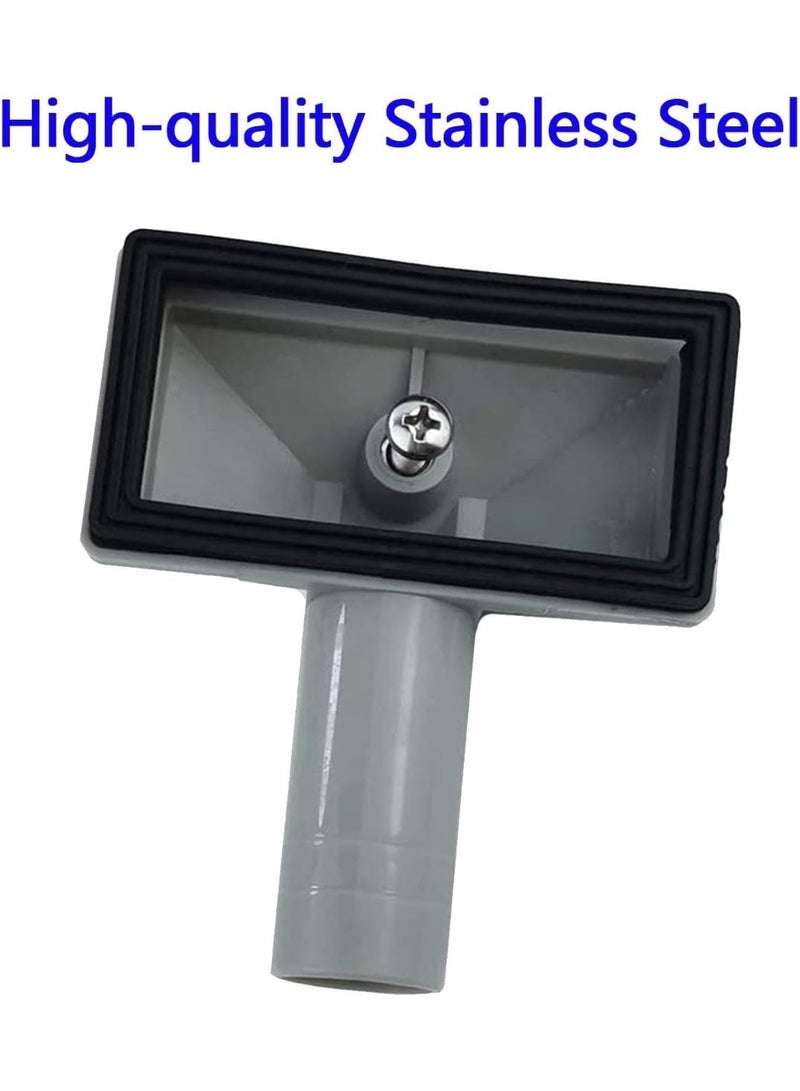 2Pcs Kitchen Sink Waste Kit Overflow Head Sink, 77.5x41 mm Black Stainless Steel Interface Overflow Rectangle Interface, Kitchen Sink Strainer, Overflow Pipes with Round Drain(Square) - Image 2