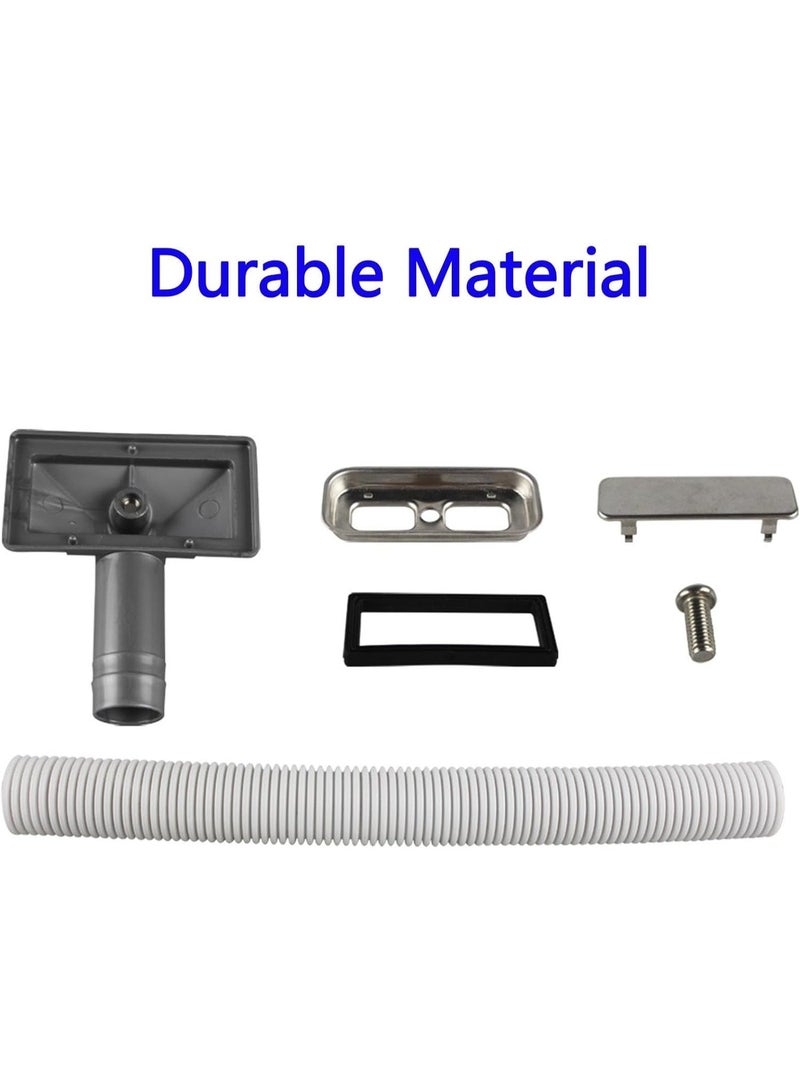 2Pcs Kitchen Sink Waste Kit Overflow Head Sink, 77.5x41 mm Black Stainless Steel Interface Overflow Rectangle Interface, Kitchen Sink Strainer, Overflow Pipes with Round Drain(Square) - Image 4