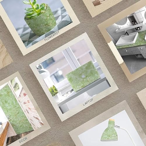 wall love Marble OilProof & Waterproof self-Adhesive Sheet Stickers Big Countertop Cabinet Furniture puja Room Kitchen,Home Sticker Wallpaper 60 x 200cm (Green Wallpaper) - Image 5