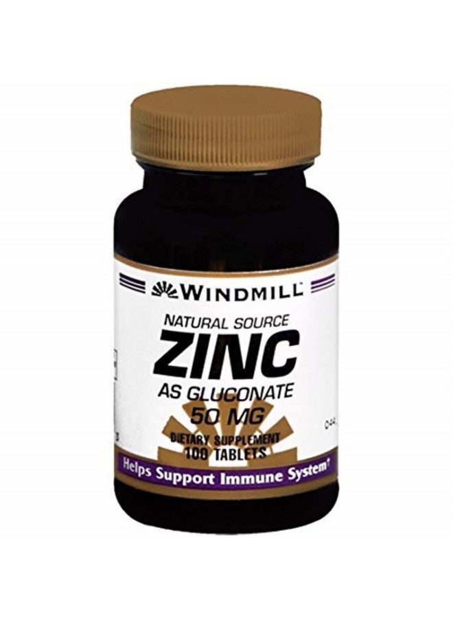 WINDMILL ZINC TAB GLUCONATE 50 MG WMILL Size: 100