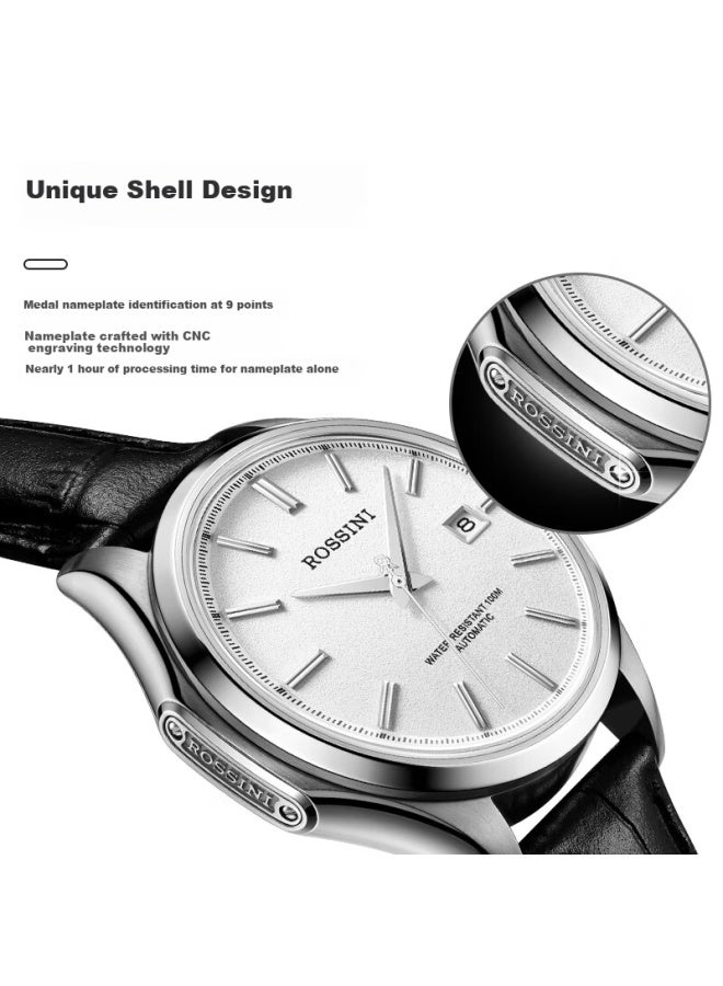 Rossini Men's Automatic Mechanical Watch Stainless Steel Calendar Luxury Brand Wrisch Birthday Valentine's Day Gift - Image 3