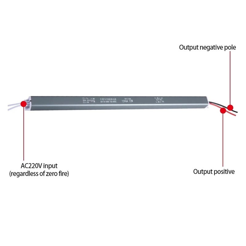 Ultrathin Switching Power Supply 18W 24W 36W 48W 60W 72W 80W 100W 170-260V to 12V 24V(12V,72W) - Image 2