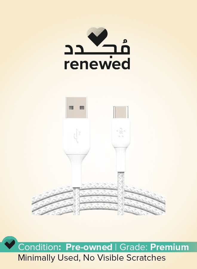 belkin Renewed - Boostcharge Braided Usb C To A Cable white - Image 1
