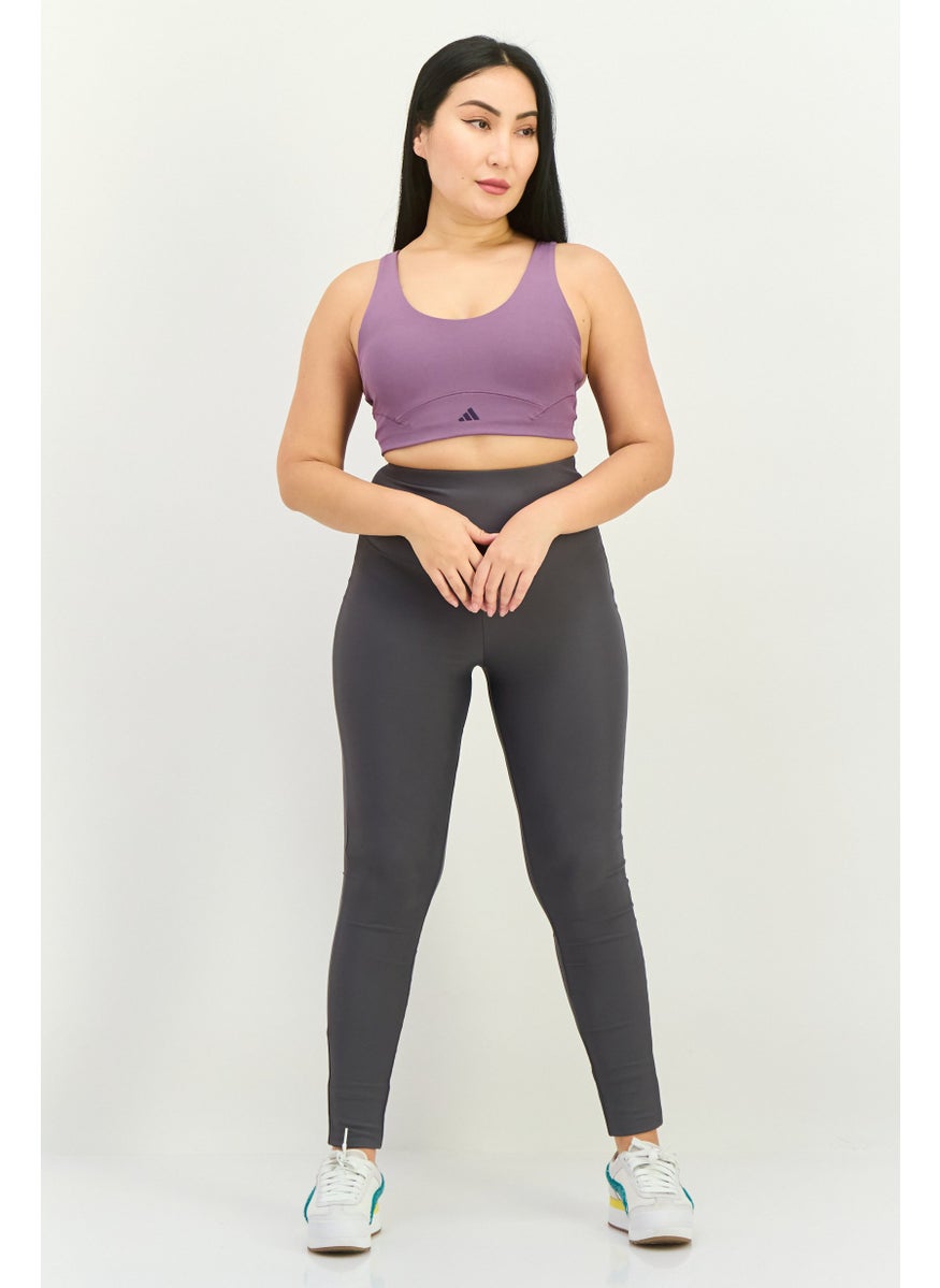 Adidas Women Brand Logo Padded Sports Bra, Purple  - Image 4