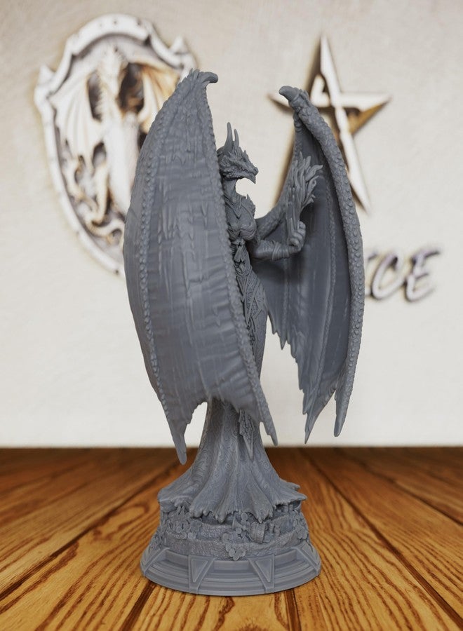 AUSPDICE Dungeons and Dragons Dragon Warlock Miniature - Unpainted DND Minis, Tabletop RPG Game Figurine, Perfect RPG Gift for Role Playing Gamers & Draconic Lore Enthusiasts- AS468 - Image 2