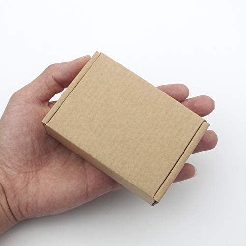 Ellbest 50pcs Kraft Brown Box 1.5mm Thick Cardboard Boxes, 3.8 x 2.6 x 1.2 inches Foldable Kraft Brown Box for Stationery, Pins, Mini Ornaments - Image 4