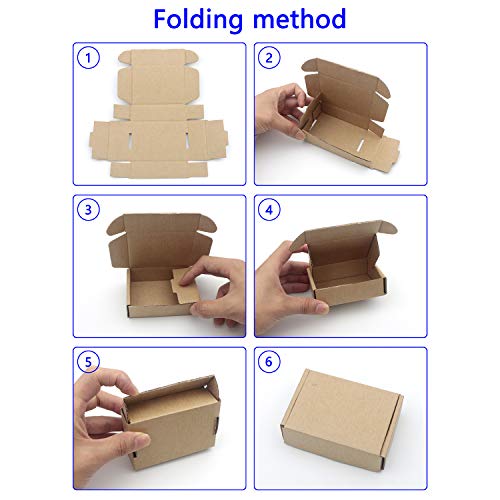 Ellbest 50pcs Kraft Brown Box 1.5mm Thick Cardboard Boxes, 3.8 x 2.6 x 1.2 inches Foldable Kraft Brown Box for Stationery, Pins, Mini Ornaments - Image 5