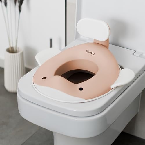 Kindsgut Potty Training Seat in whale design, designed in Germany, suitable for all toilet shapes non-slip toilet seat, Peach - Image 3