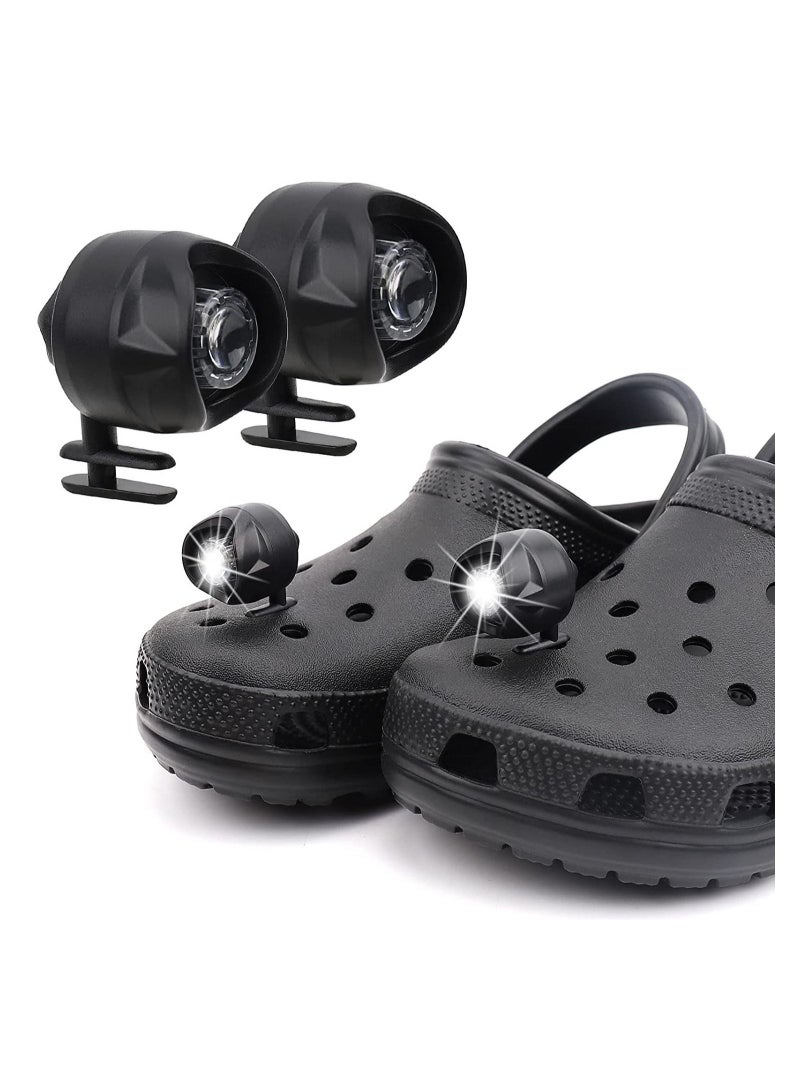 Generic 2PCS Shoe Headlights for Crocs, Waterproof Glow-in-the-Dark LED Light Shoe Decoration Accessories for Running, Walking, Camping, Gift, Rechargeable (Button Battery) - Image 2