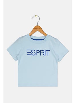 Toddlers Boy Short Sleeves Brand Logo T-Shirt, Light Blue