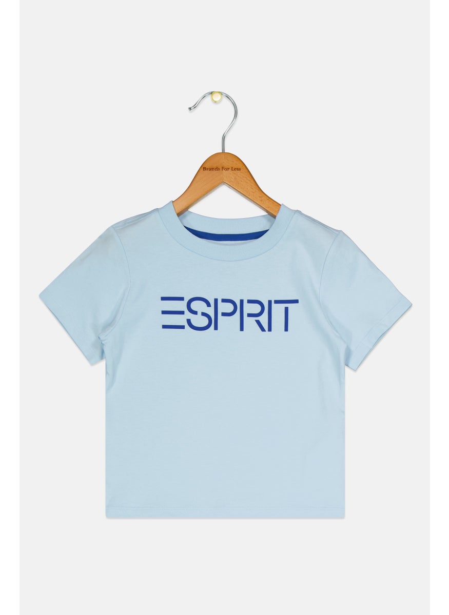 ESPRIT - Toddlers Boy Short Sleeves Brand Logo T-Shirt, Light Blue - Image 1
